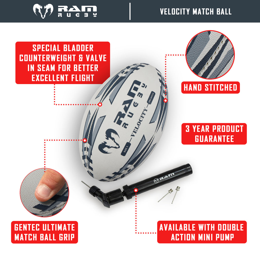 New - Velocity Pro Match Rugby Ball