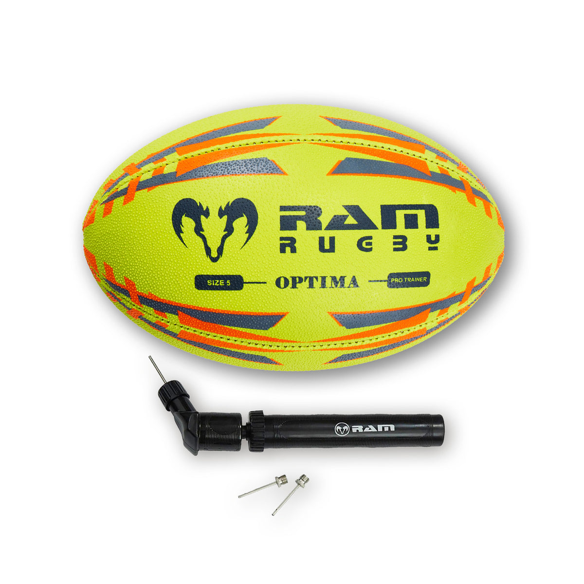 New - Optima Pro Hybrid Neon Rugby Ball