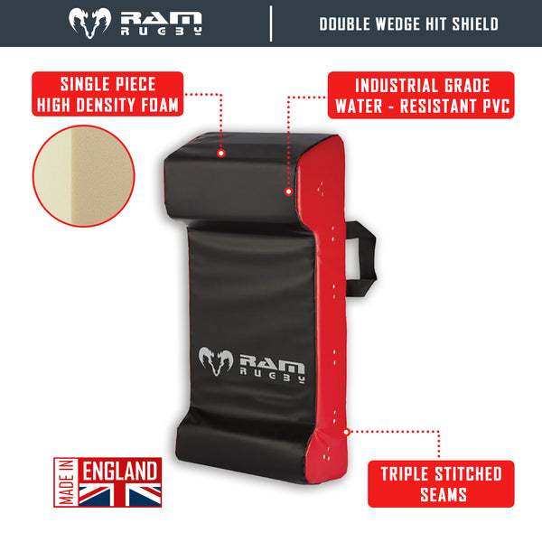 Double Wedge Hit Shields - Black/Red