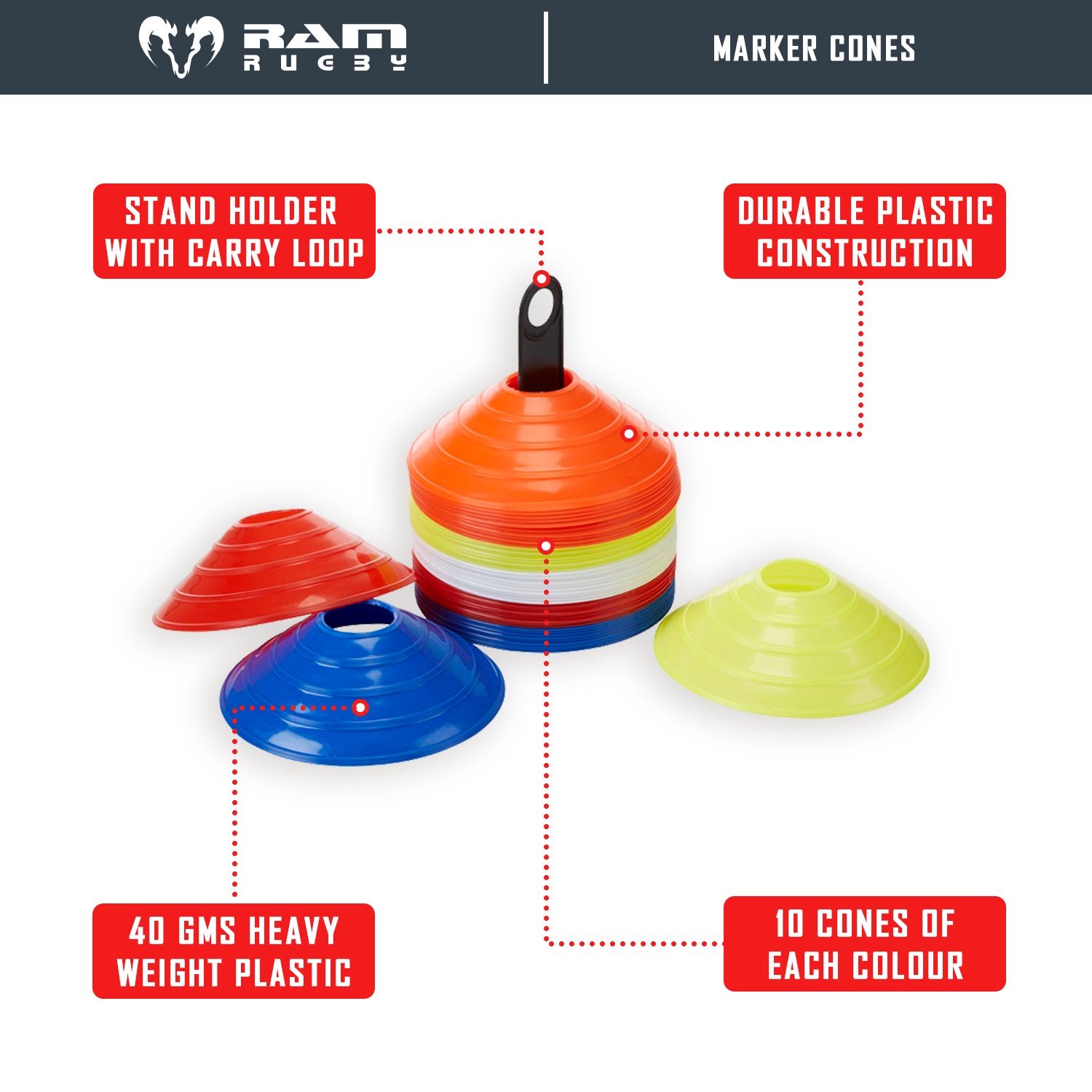 Marker Cones - Club (40gms) - Set of 50