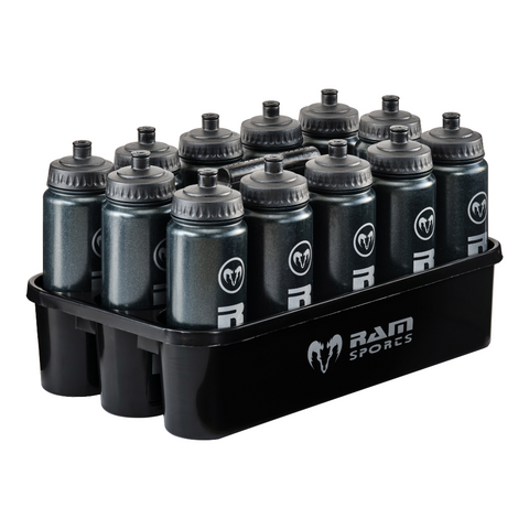 12 Water Bottles & Plastic Carrier Set