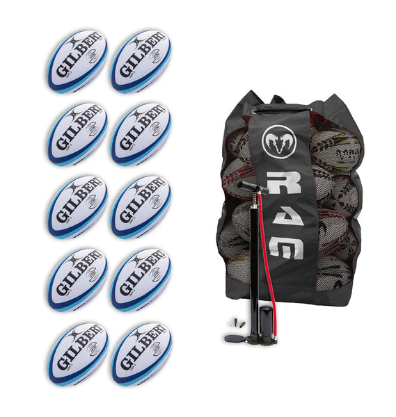 Gilbert Atom Match Ball Bundle - 10 x balls and bag