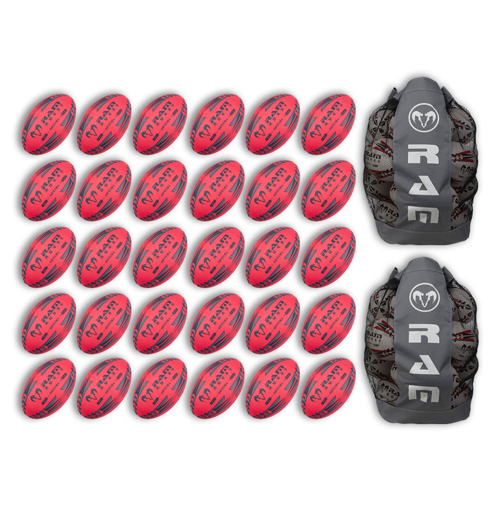 New - Optima Pro Hybrid Neon Rugby Ball