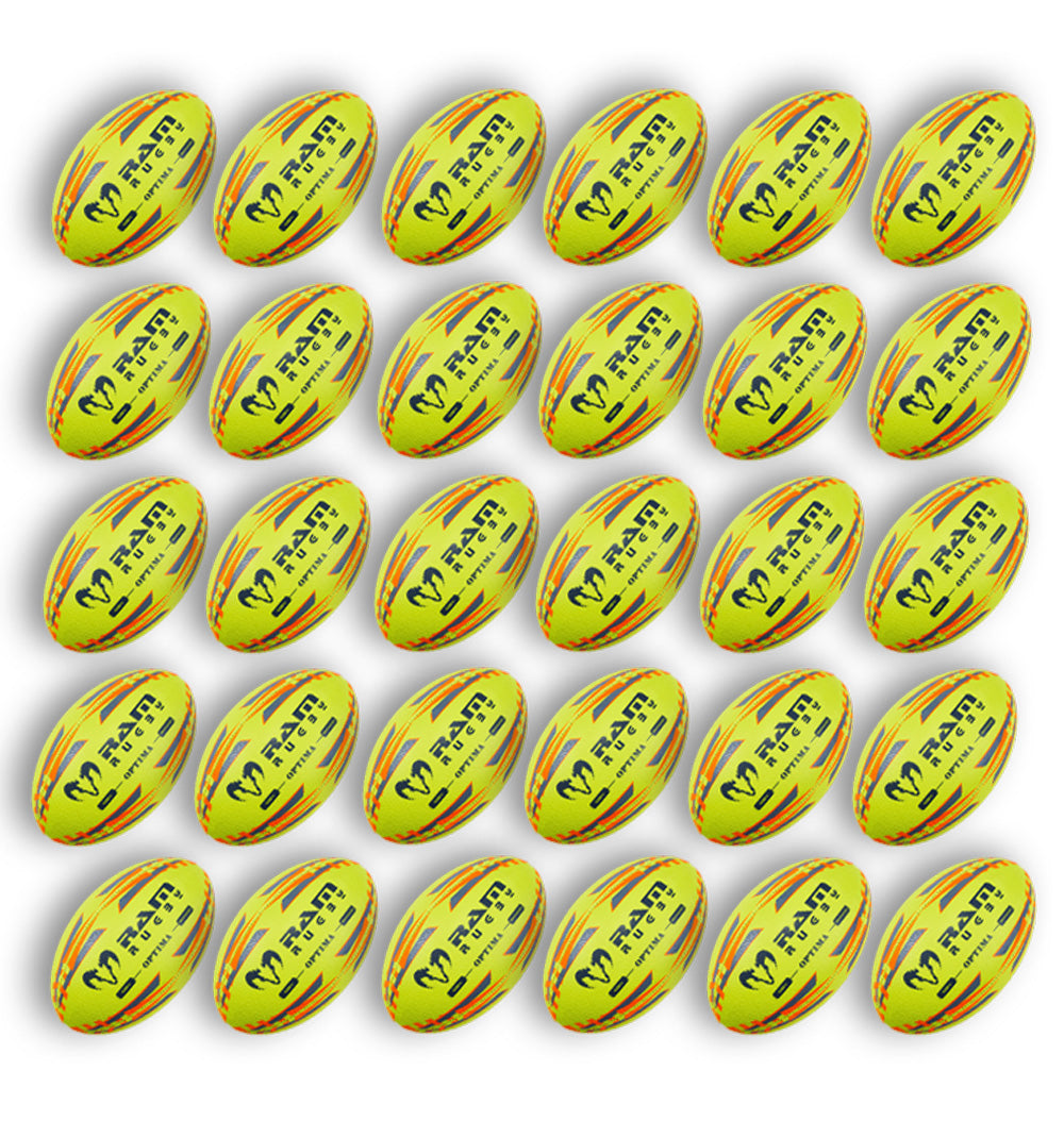 New - Optima Pro Hybrid Neon Rugby Ball