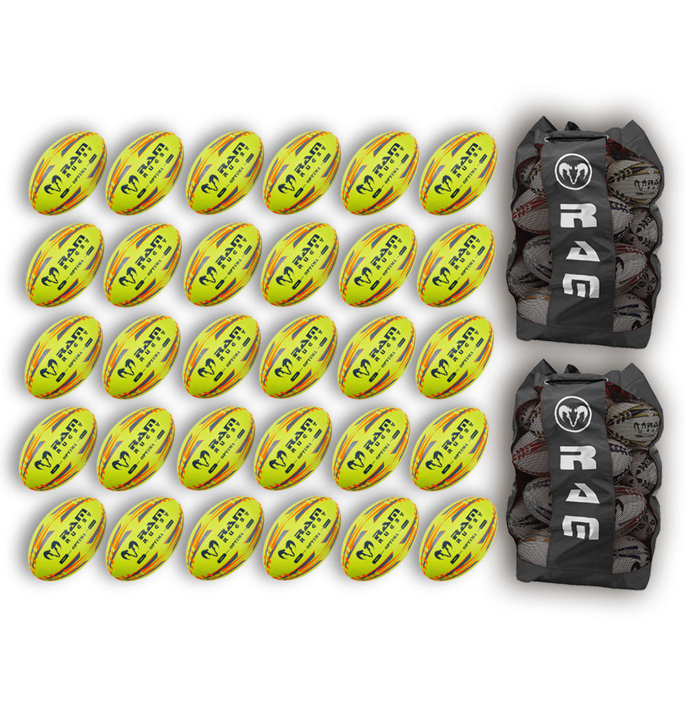 New - Optima Pro Hybrid Neon Rugby Ball