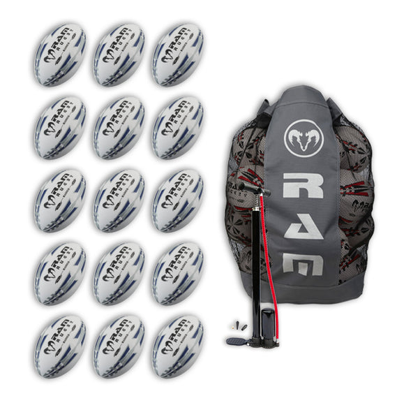 Raider 2.0 Black Match Ball Bundle - 15 x balls and bag