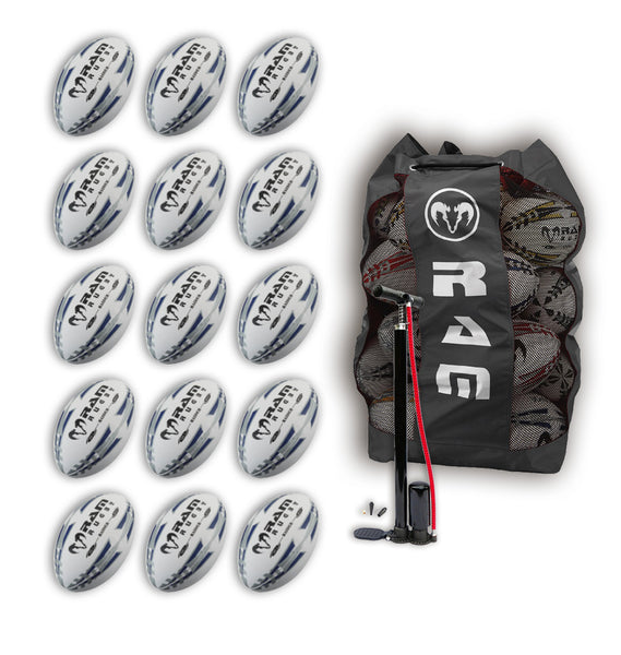 Raider 2.0 Black Match Ball Bundle - 15 x balls and bag