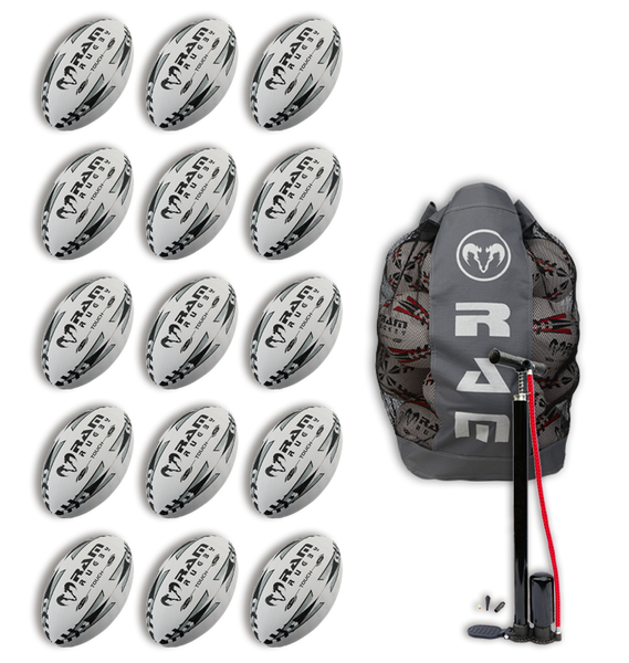 Touch Tag Rugby Match Ball Bundle - 15 x balls and bag