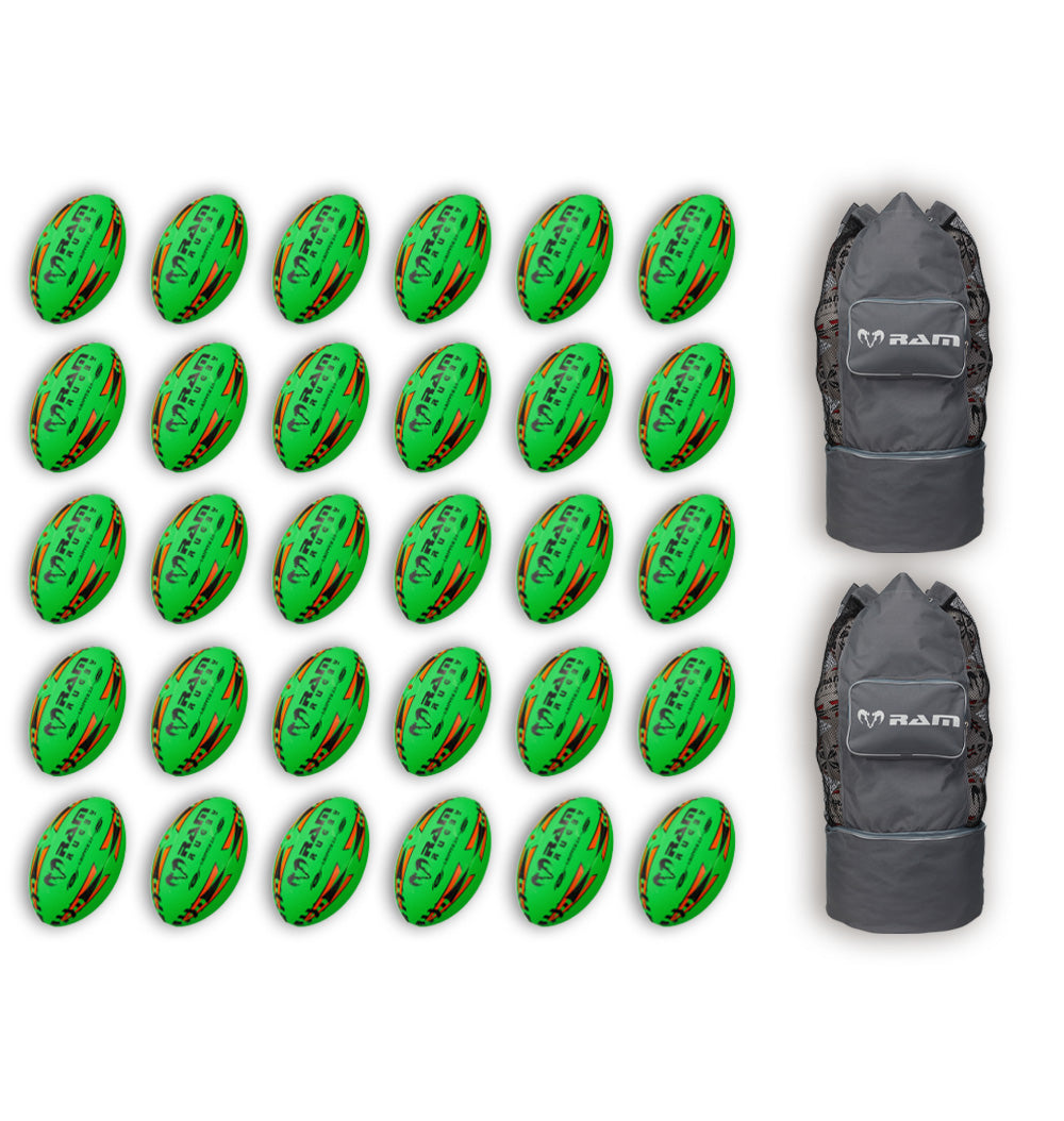 Gripper 2.0 Pro Trainer Neon Yellow, Orange & Green Ball Bundle - 30 x balls and 2 bags