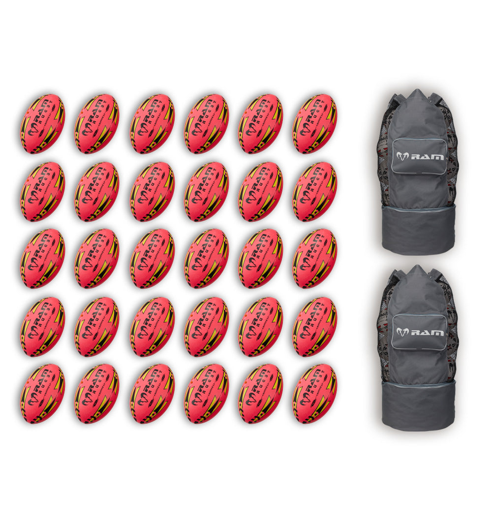 Gripper 2.0 Pro Trainer Neon Pink Ball Bundle - 30 x balls and 2 bags