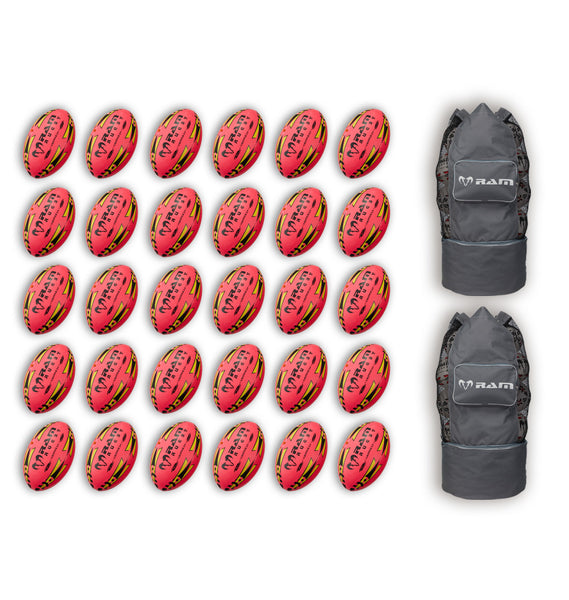 Gripper 2.0 Pro Trainer Neon Pink Ball Bundle - 30 x balls and 2 bags