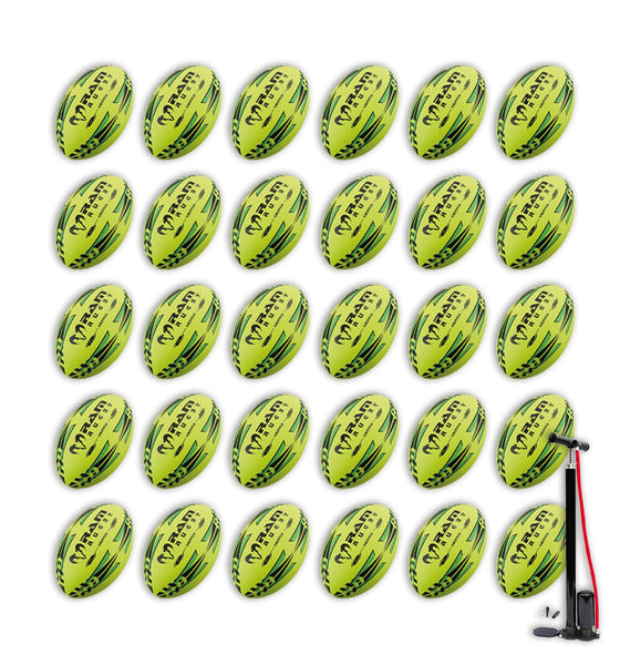 Gripper 2.0 Pro Trainer Neon Yellow, Orange & Green Ball Bundle - 30 x balls and 2 bags