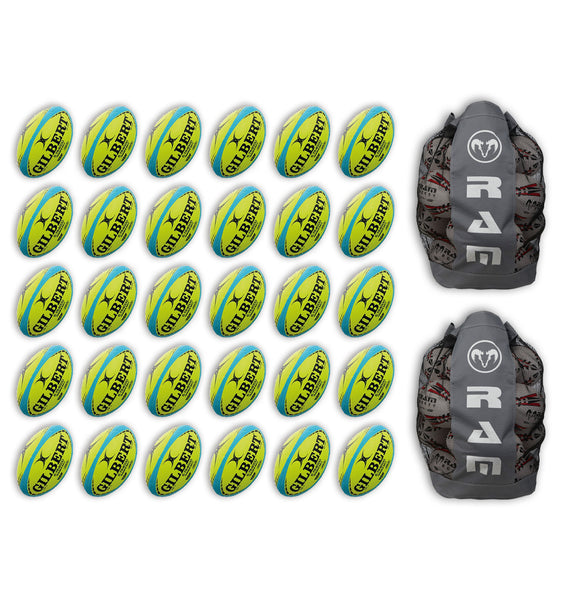 Gilbert G-TR4000 Trainer Neon Ball Bundle - 30 x balls and 2 bags