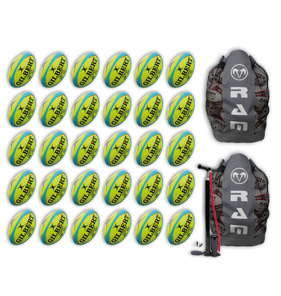 Gilbert G-TR4000 Trainer Neon Ball Bundle - 30 x balls and 2 bags