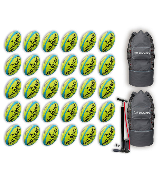 Gilbert G-TR4000 Trainer Neon Ball Bundle - 30 x balls and 2 bags