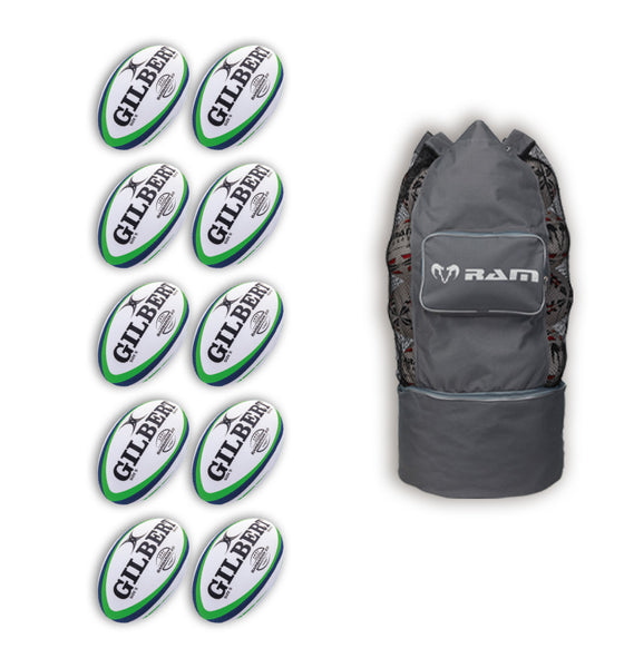 Gilbert Barbarian 2.0 Match Ball Bundle - 10 x balls and bag