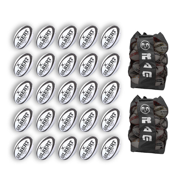 GILBERT G-TR8000 TRAINER BALL BUNDLE - 25 X BALLS AND 2 BAGS