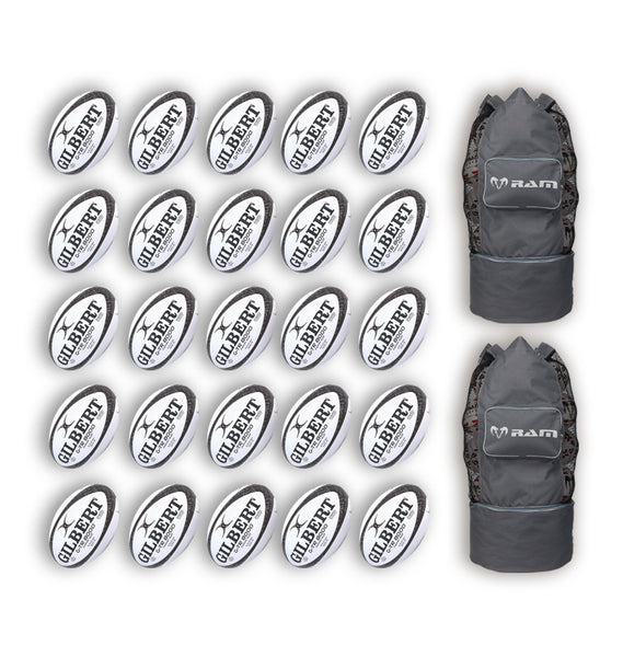 GILBERT G-TR8000 TRAINER BALL BUNDLE - 25 X BALLS AND 2 BAGS