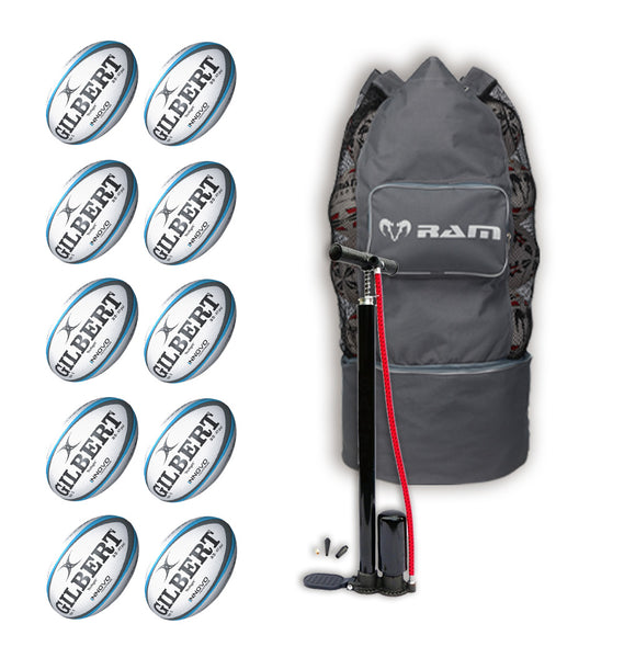 Gilbert Innovo Match Ball Bundle - 10 x balls and bag