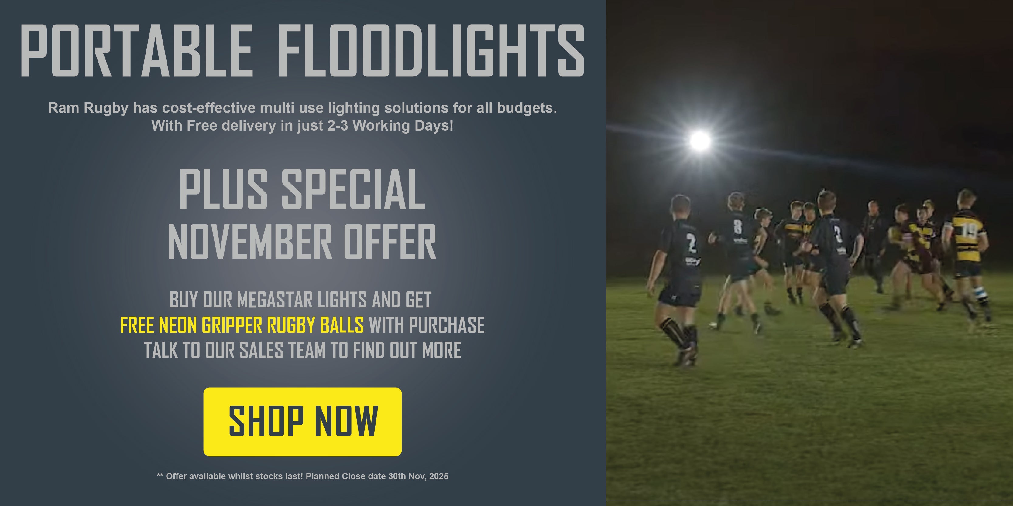 Special-october-offer-portable-floodlights-buy-one- and-get-free-neon-gripper-balls-with-purchase