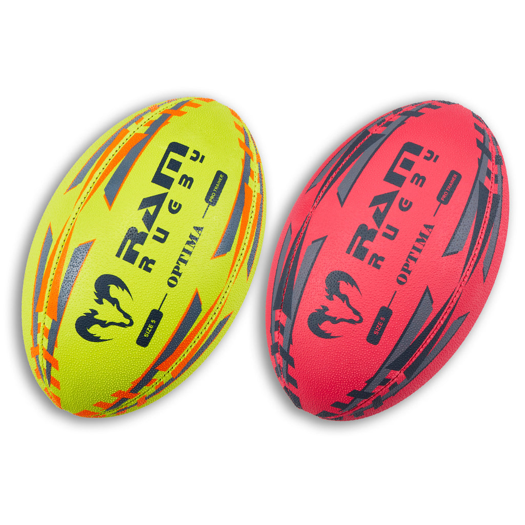 New - Optima Hybrid Neon Rugby Ball