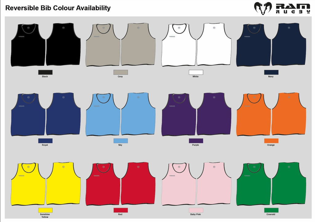Custom Reversible Contact Training Bibs