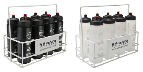 Ram Rugby-8 Water Bottles & Metal Carrier Set