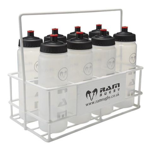 Ram Rugby-8 Water Bottles & Metal Carrier Set