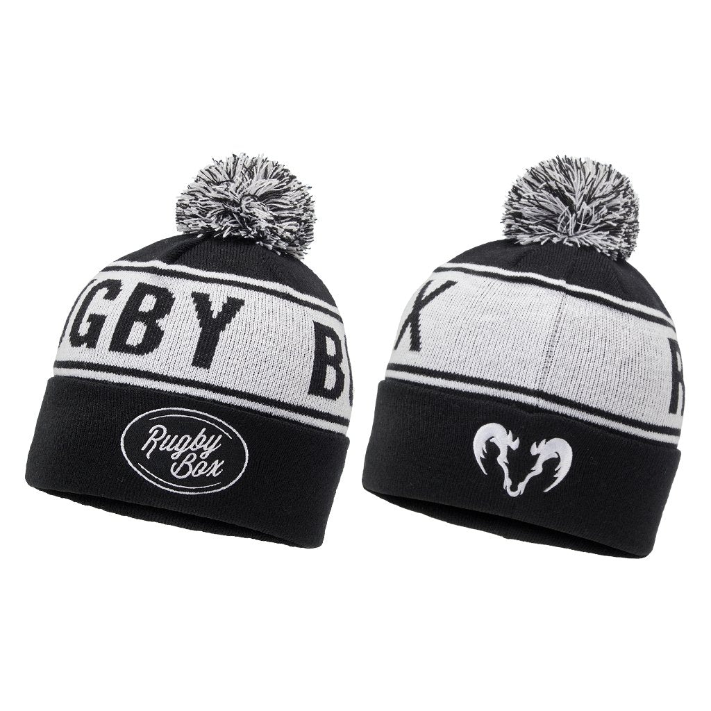Ram Rugby-Custom Knitted Bobble Hat - Quantity 30-49 - 6 week delivery