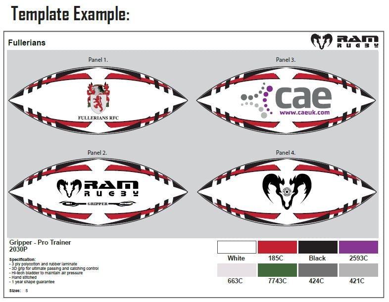 Ram Rugby-Custom Match Balls - 8 week delivery