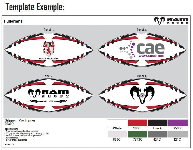Ram Rugby-Custom Micro Balls - 8 week delivery