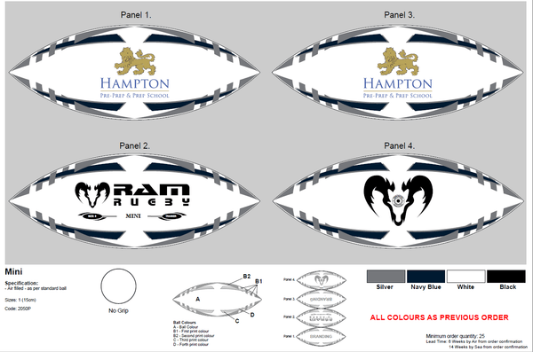 Ram Rugby-Custom Mini & Midi Balls - 14 week delivery