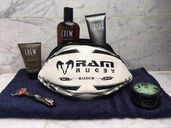 Ram Rugby-Custom Rugby Ball Wash Bag - Leather or Rubber - 8 week delivery