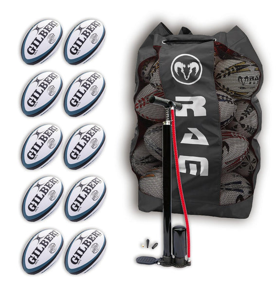 Ram Rugby-Gilbert Kinetica Match Ball Bundle - 10 x balls and bag