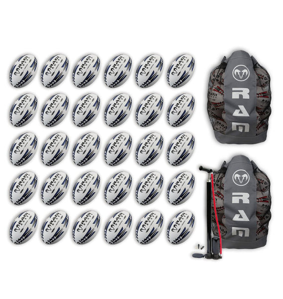 Ram Rugby-Gripper 2.0 Pro Trainer Ball Bundle - 30 x balls and 2 bags