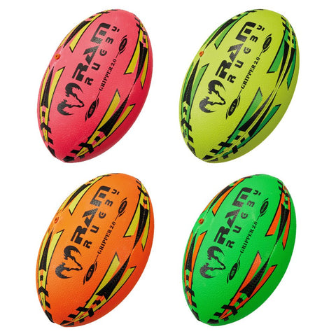 Ram Rugby-Gripper 2.0 - Pro Trainer Ball - Neon