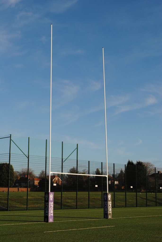 Hinged Aluminium Rugby Goal Posts - 13m