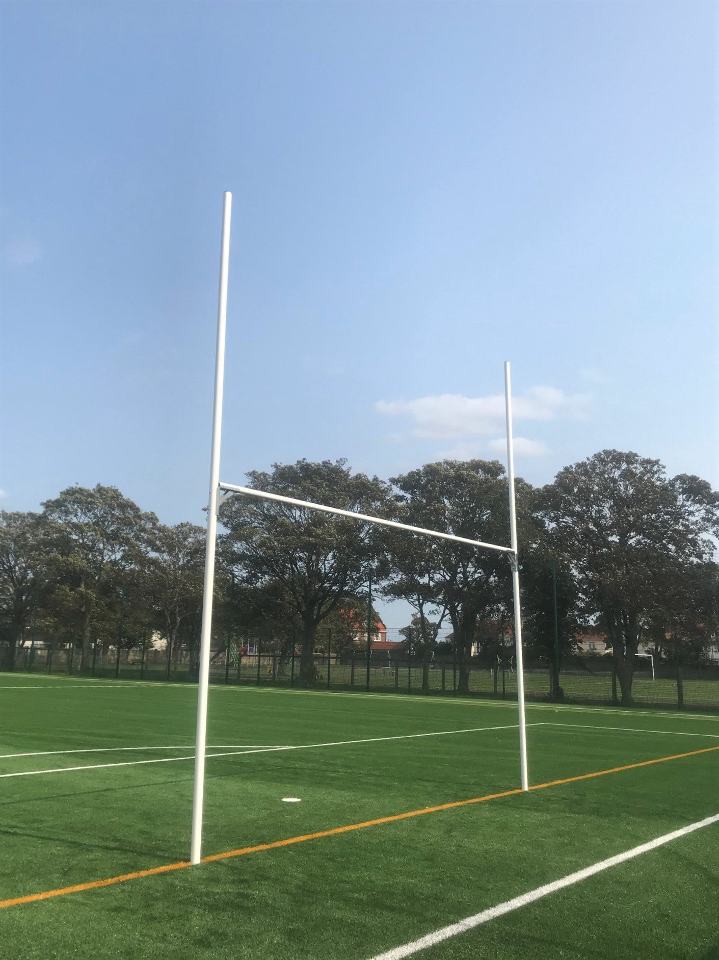 Rugby Goal Posts - 7m (or 23ft) Aluminium Hinged - Ram Rugby