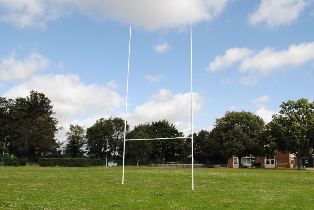 Hinged Steel Rugby Goal Posts - 11m