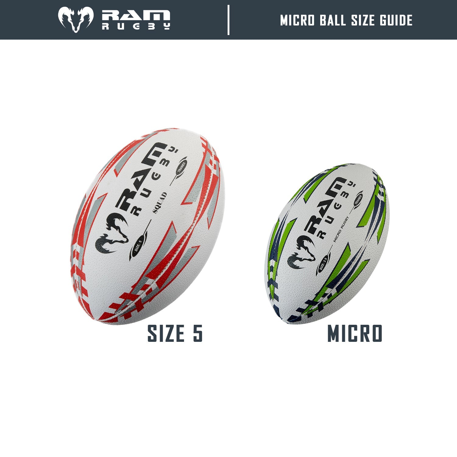 Ram Rugby-Micro Rugby - Trainer Ball - Size 2.5