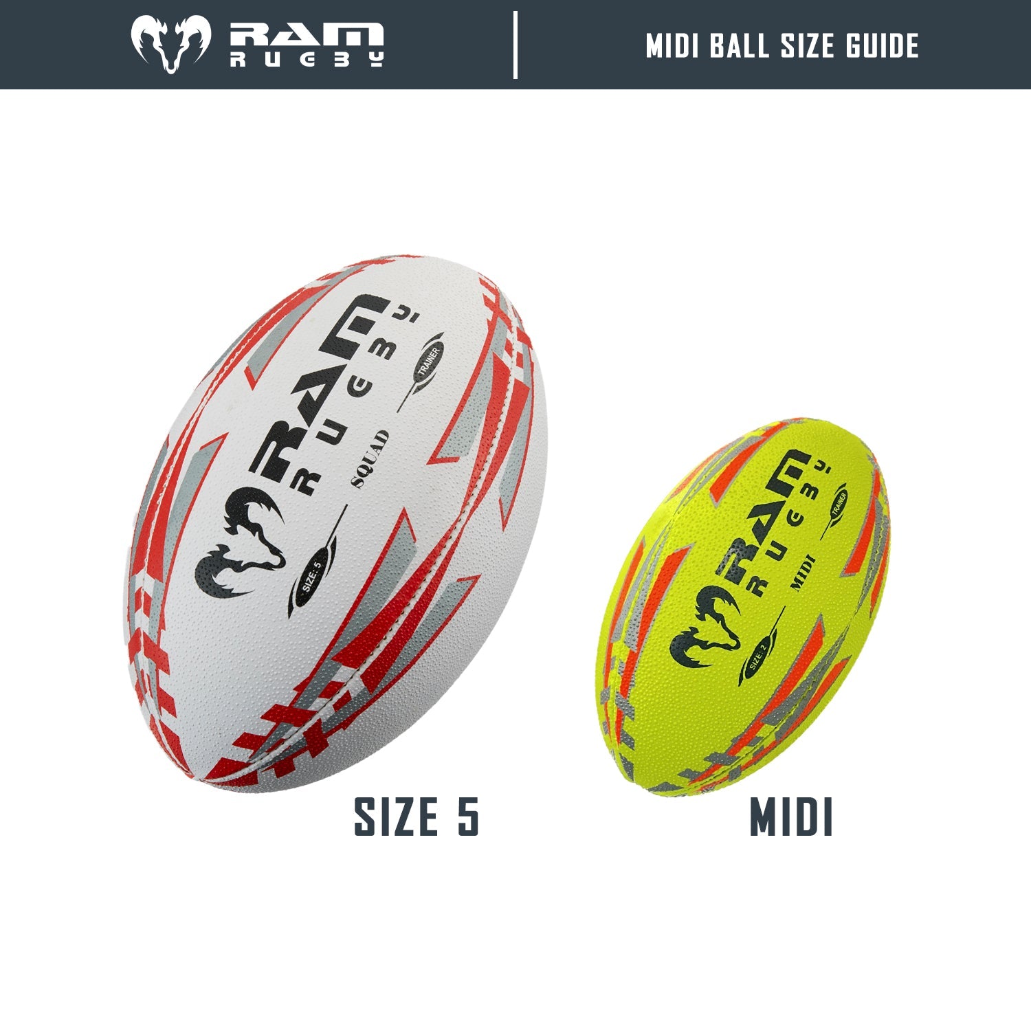 Midi Size Rugby Ball - Fun Balls - Ram Rugby