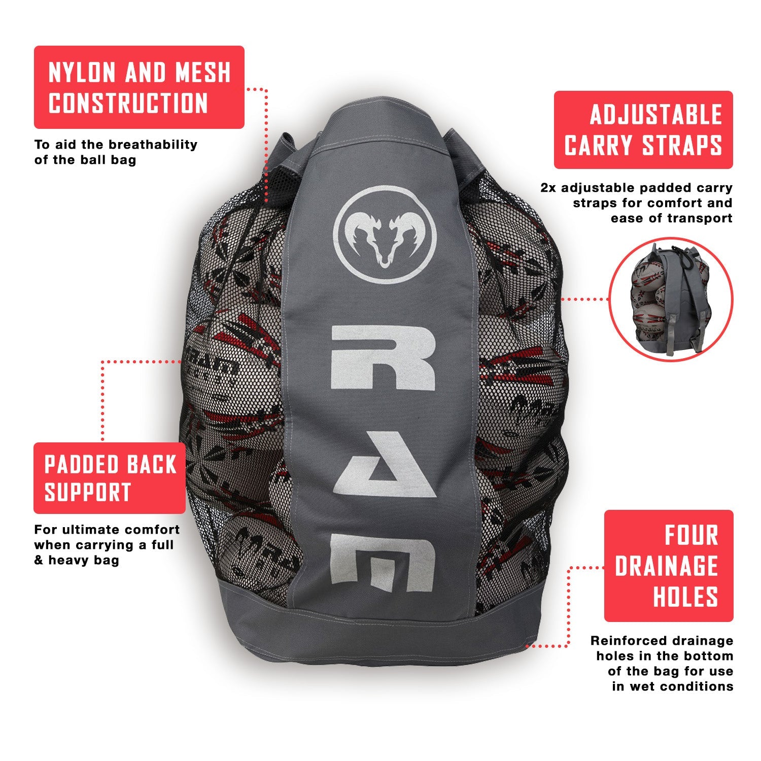 Rams Rugby Kit Skills Ball Bundle Bundle - Ram Rugby